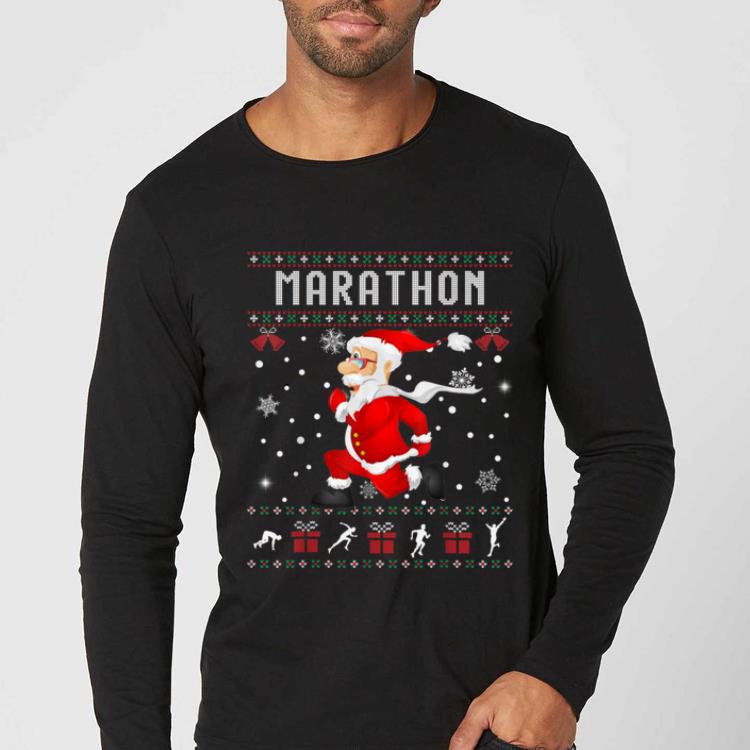 Official Marathon Santa Claus Ugly Christmas Sweater Sport Lover shirt