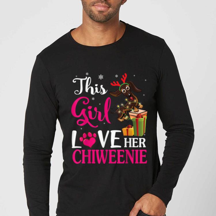 Official Snow & Xmas Gifts This Girl Love Her Chiweenie Reindeer Hat shirt