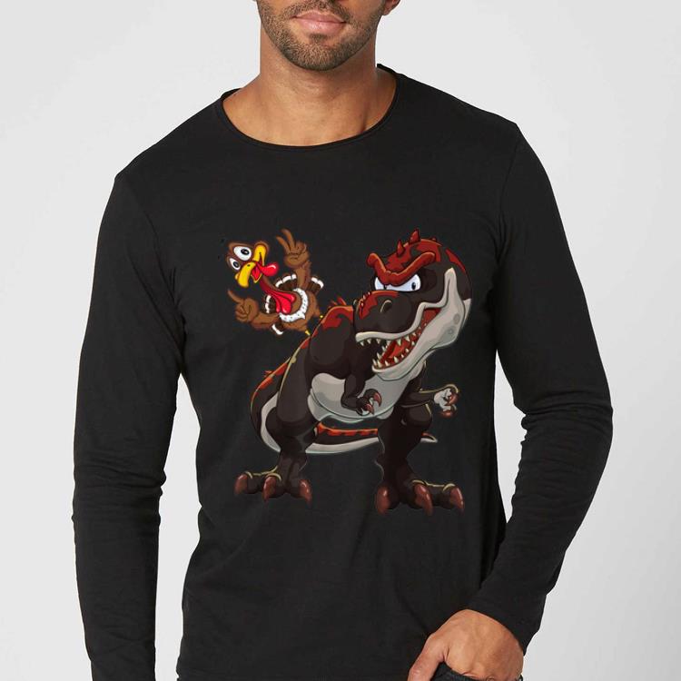 Official Thanksgiving Cool Turkey Riding T-Rex Dinosaur Gift Family shirt