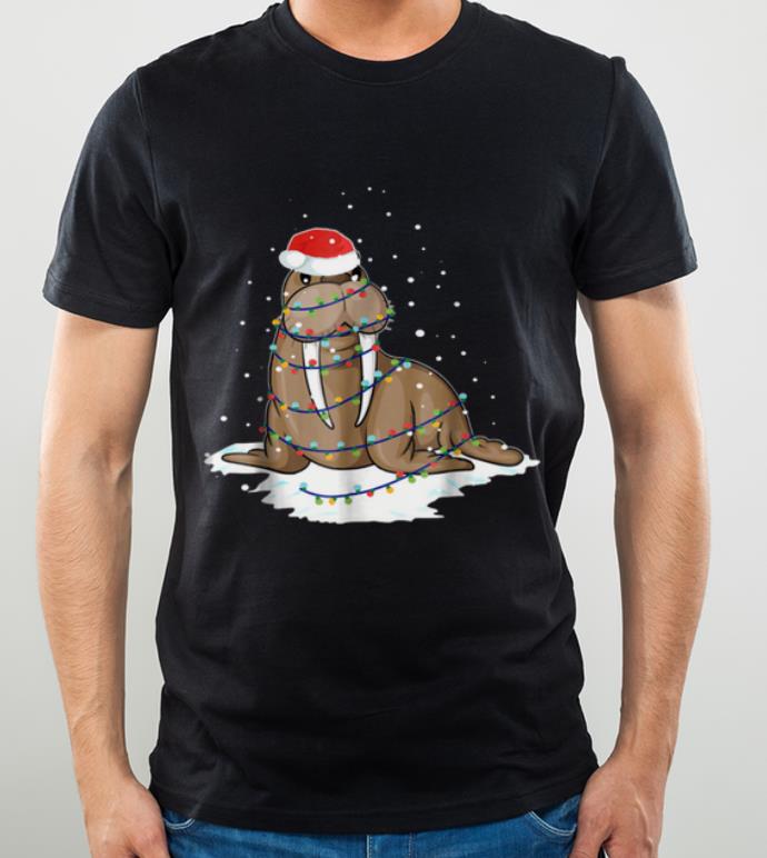 Official Walrus Santa Christmas Light Tree shirt