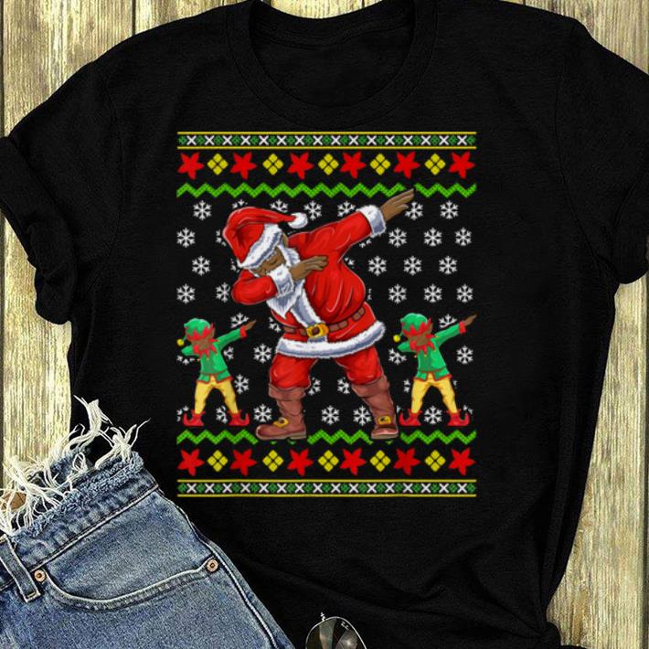 Original Christmas African American Dabbing Santa Elf Gift shirt