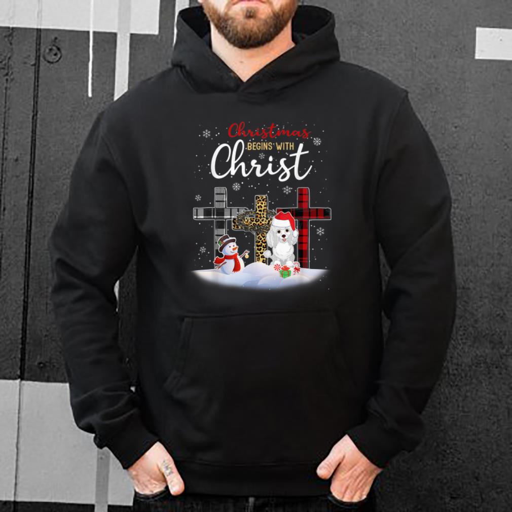 Original Poodle Dog Christmas Begins With Christ Xmas Gifts sweater