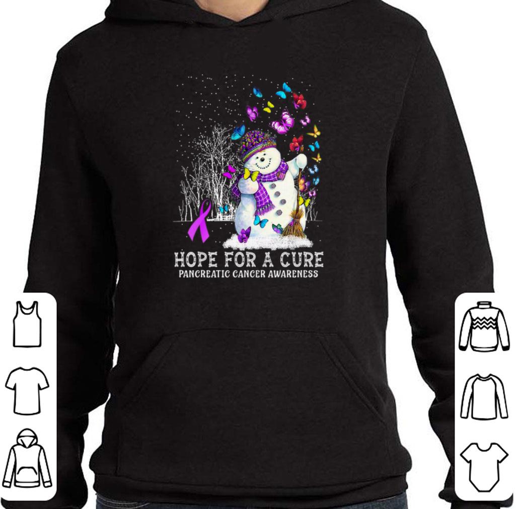 Original Snowman Butterfly Hope For A Cure Pancreatic Cancer Awareness shirt