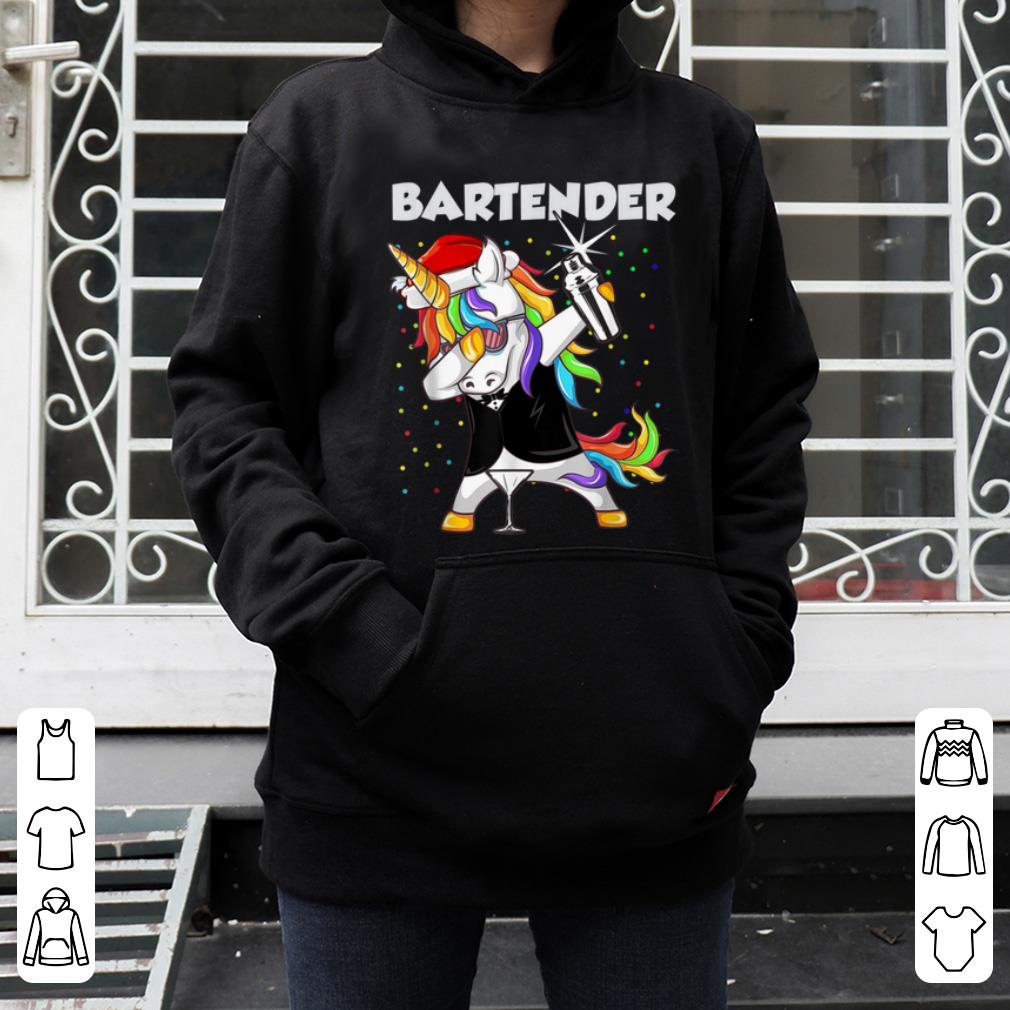 Premium Bartender Unicorn Santa Christmas Santa lover gifts shirt