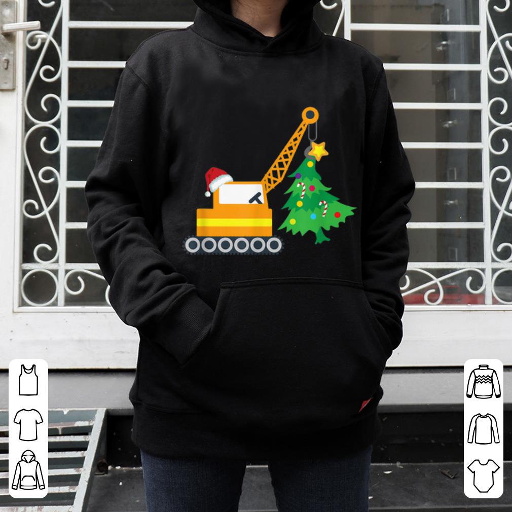 Premium Boys Christmas Tree Crane Truck Digger Gift for Toddler sweater
