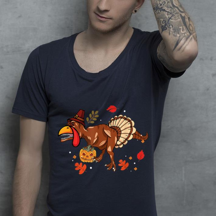 Premium Thanksgiving T-Rex Dinosaur Dabbing Turkey Pumpkin Festival shirt