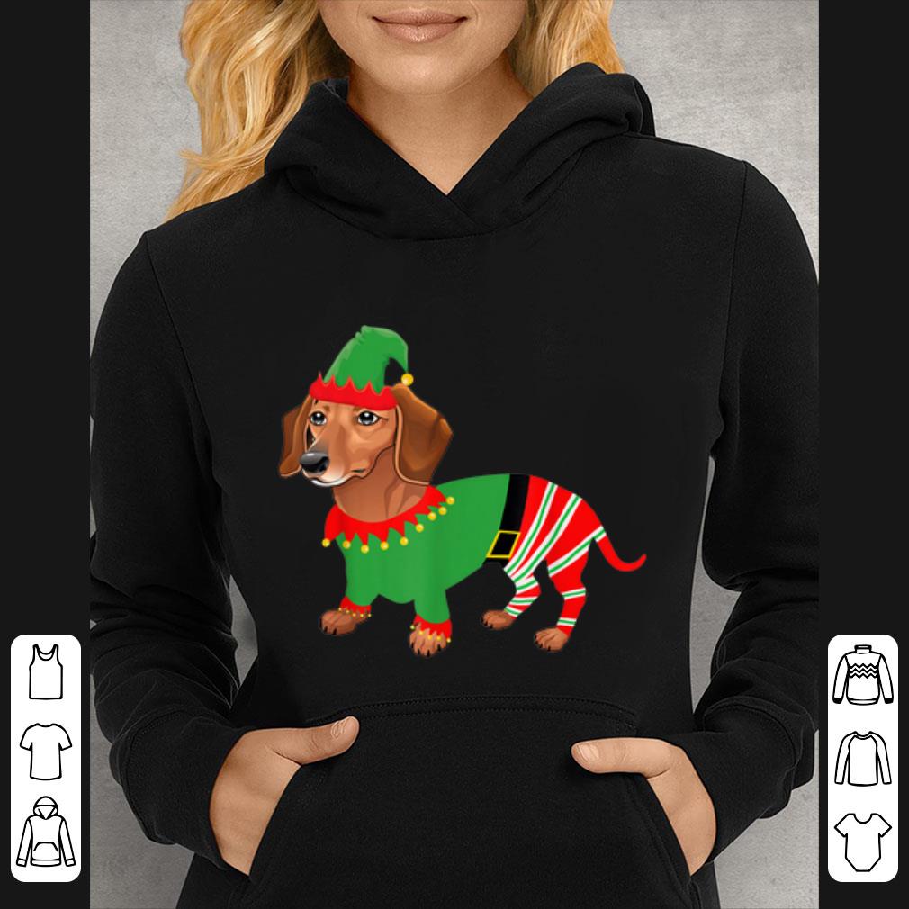 Pretty Dachshund in Elf costume-Funny Dachshund Christmas Pajama shirt