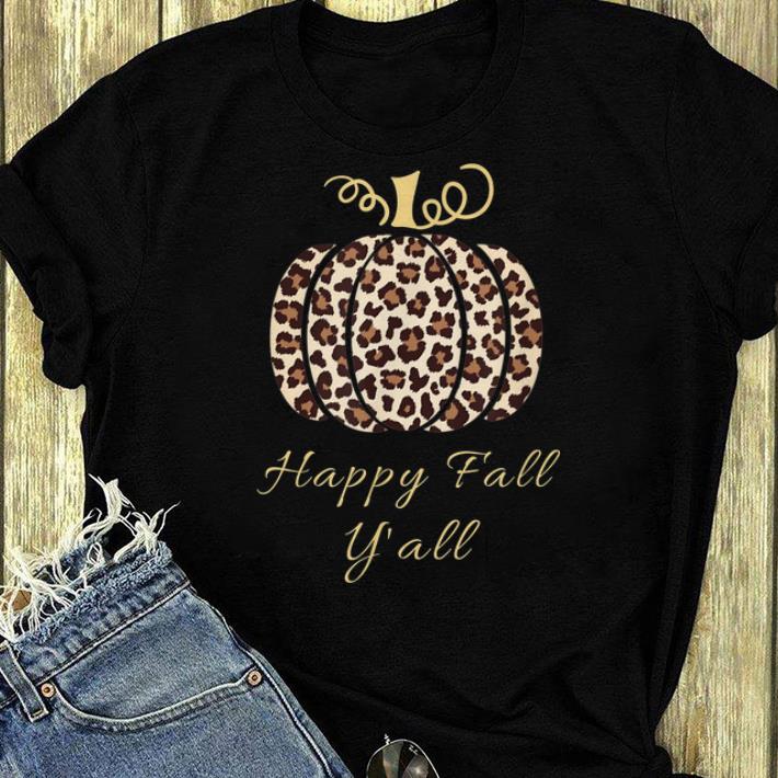 Pretty Happy Fall Y'all Leopard Print Pumpkin shirt