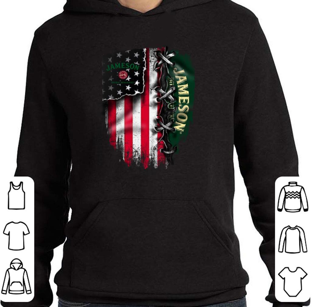 Pretty Jameson Irish Whiskey inside American flag shirt