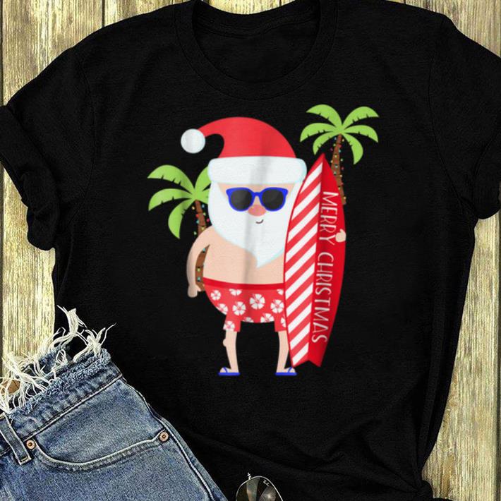 Pretty Santa Surfing for Kids Adult Mom Dad Son Daughter shirt