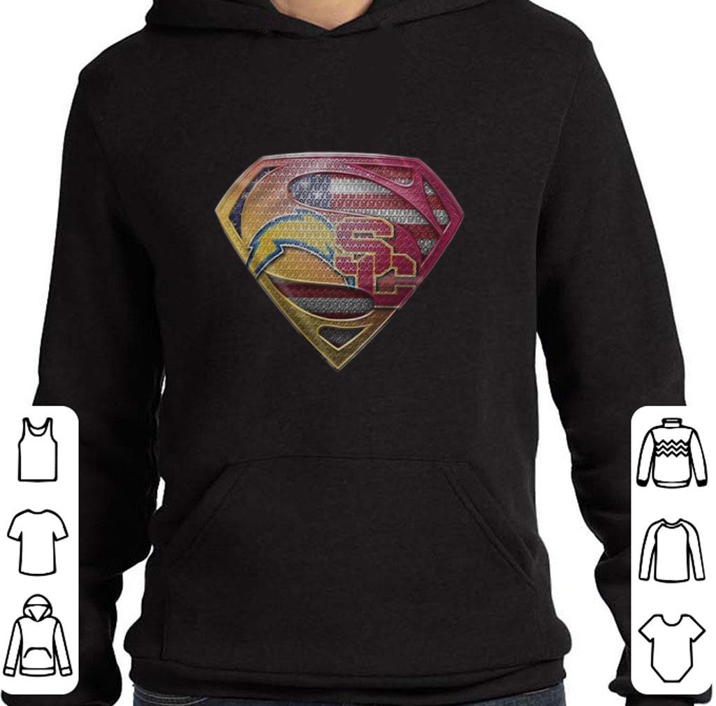 Superman logo Los Angeles Chargers USC Trojans shirt
