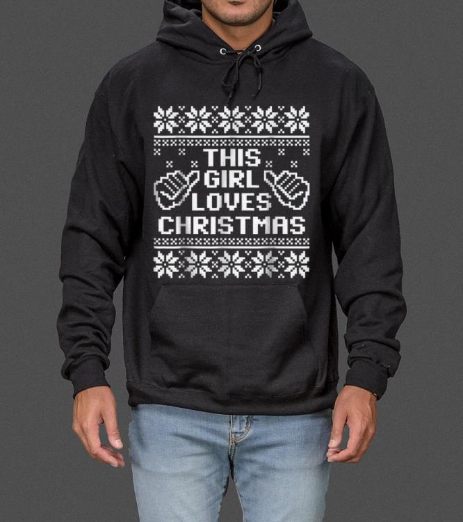 This Girl Loves Christmas Ugly Sweater Pattern (Dark) sweater