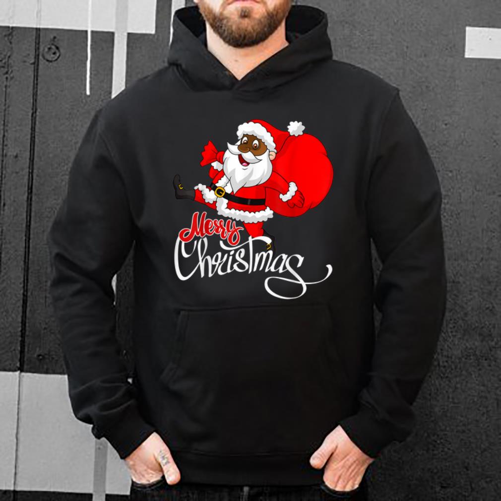 Top Cute Black Merry Christmas Santa shirt
