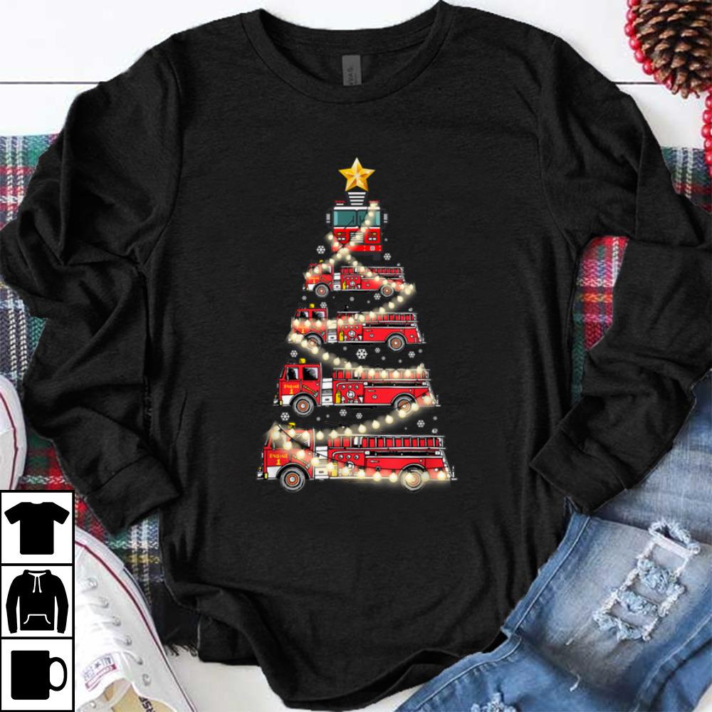Top Firefighter Truck Christmas Tree Tee Funny Christmas Gift shirt