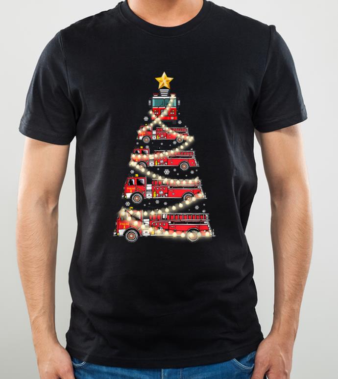 Top Firefighter Truck Christmas Tree Tee Funny Christmas Gift shirt