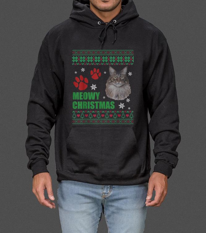 Awesome Meowy Christmas Maine Coon Cat Ugly Christmas Cat Lover sweater