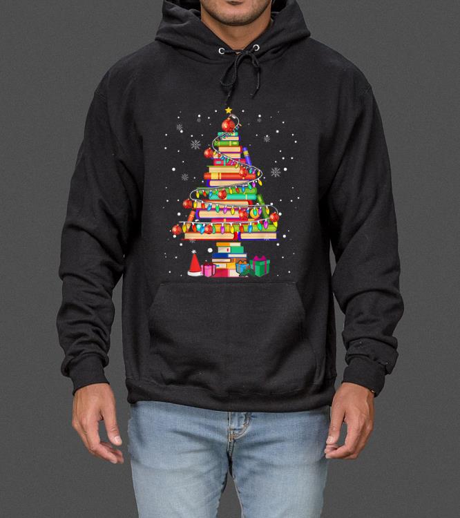 Great Merry Christmas Library Tree Cute Book Lover Librarian Gifts sweater