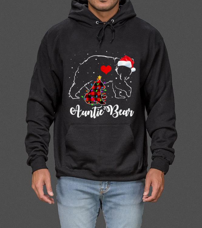 Hot Auntie Bear Red Plaid Christmas Pajama Matching Family Gift sweater