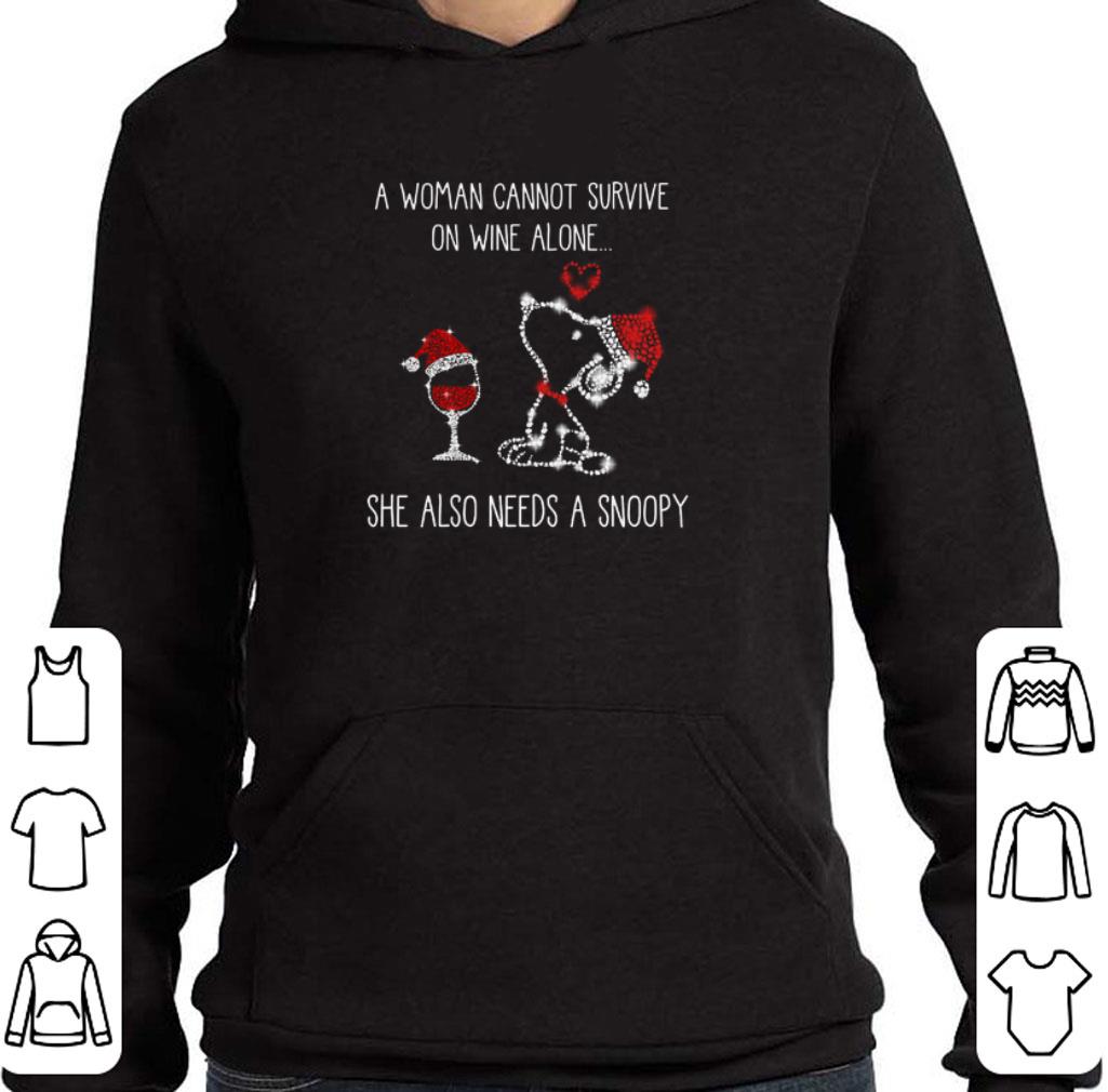 Nice A woman cannot survive on wine alone she also needs a Snoopy shirt