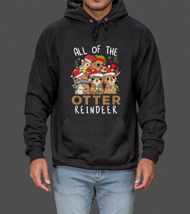 Nice Funny Christmas Otters All of the Otter Reindeer sweater