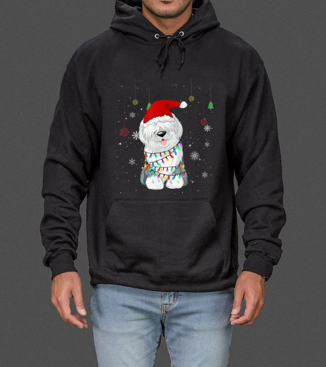 Official Cute Old English Sheepdog Christmas Hat Dog Gift sweater