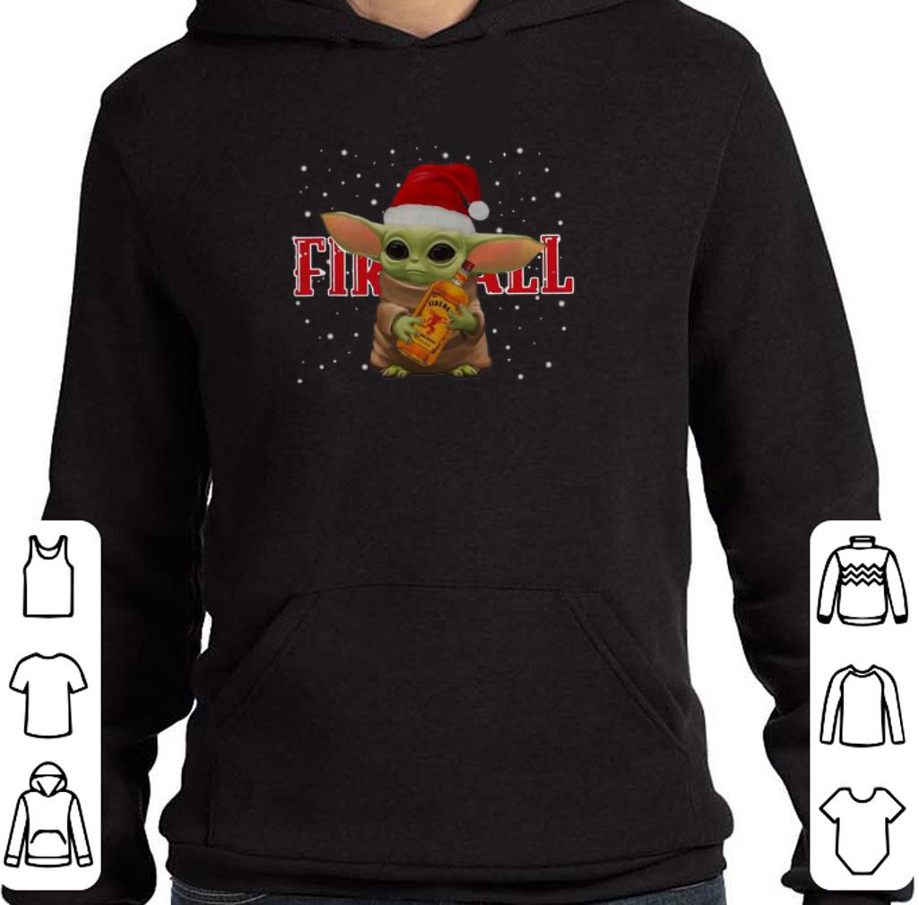 Pretty Baby Yoda Hug Fireball Cinnamon Whisky Christmas shirt