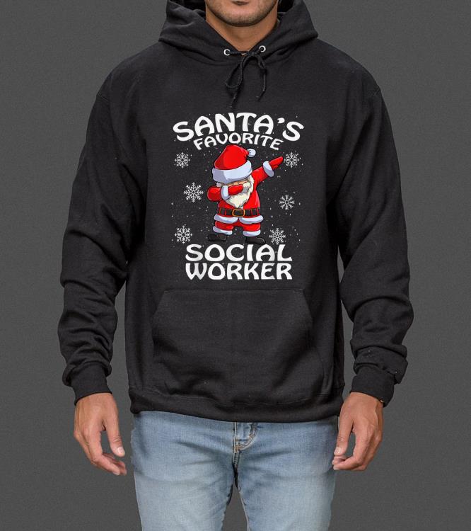 Pretty Santa's Favorite Social Worker Funny Christmas sweater