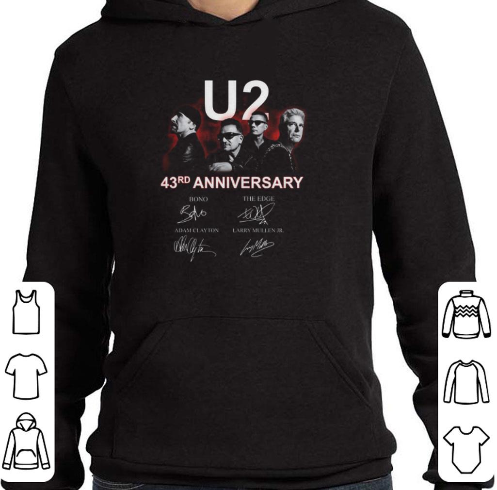 Pretty U2 43rd anniversary signatures Bono The Edge Adam Clayton shirt