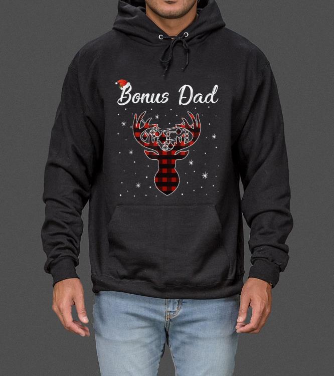 Red Plaid Bonus Dad Reindeer Deer Buffalo Christmas sweater