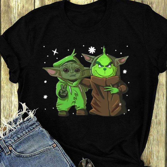 Top Baby Yoda And Baby Grinch Merry Christmas shirt Top Baby Yoda And Baby Grinch Merry Christmas shirt