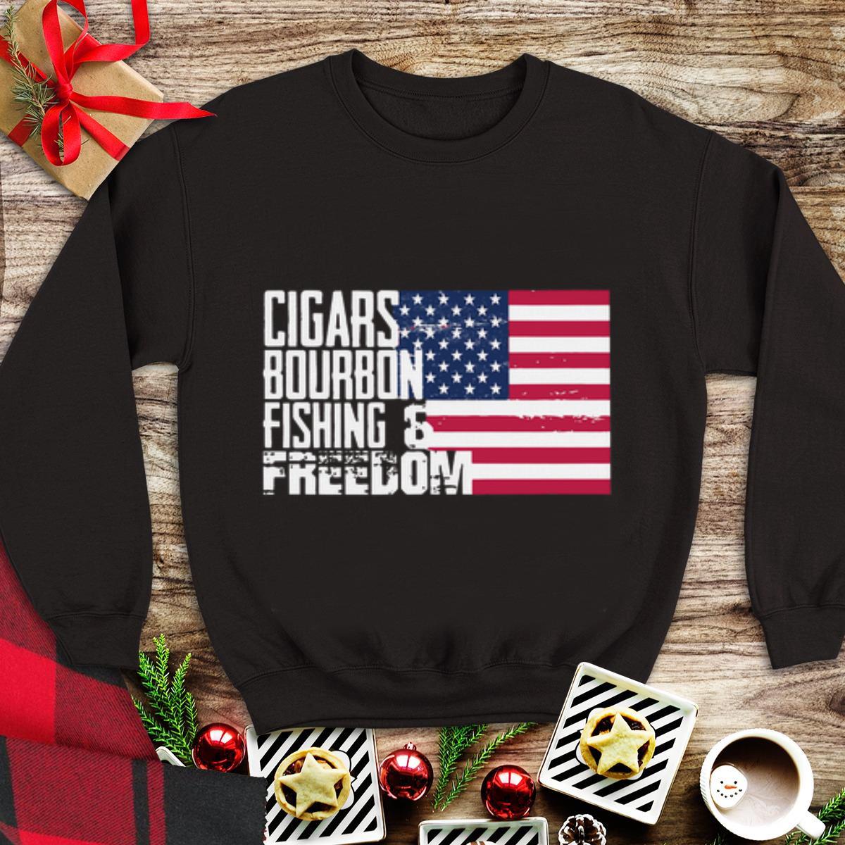Awesome Cigars Bourbon Fishing And Freedom shirt