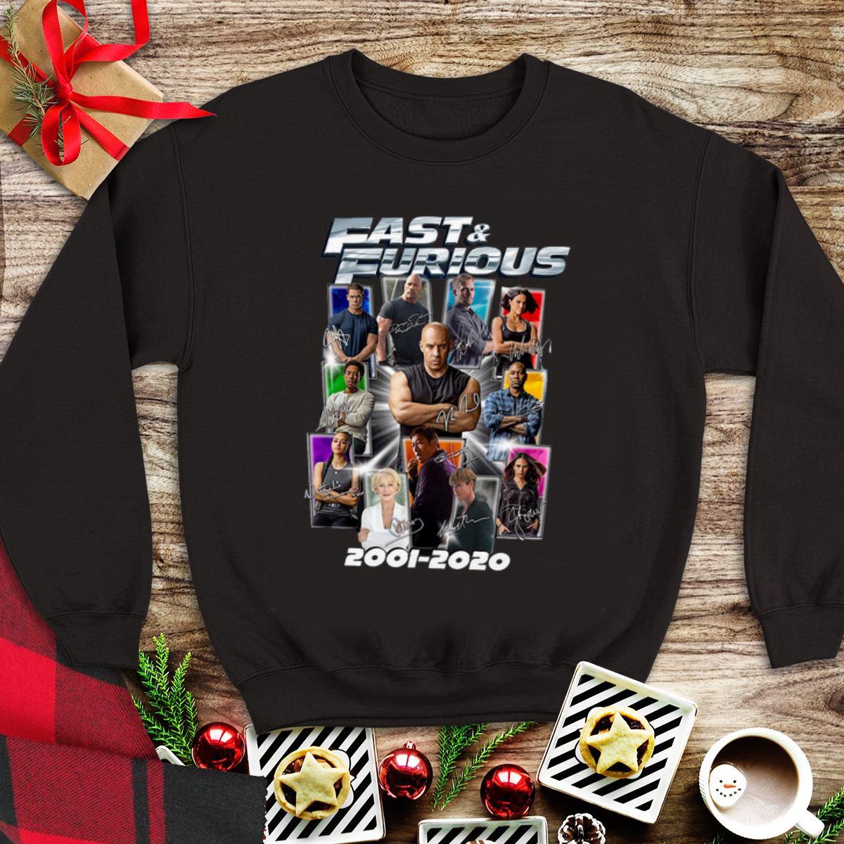 Awesome Fast And Furious All Characters Signatures 2001 2020 shirt