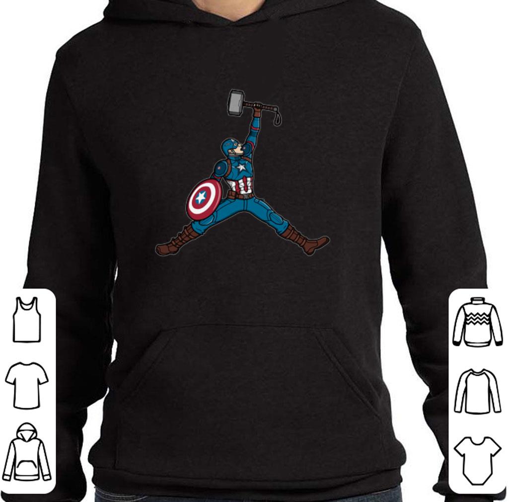 Nice Captain America hold Mjolnir Air Jordan shirt