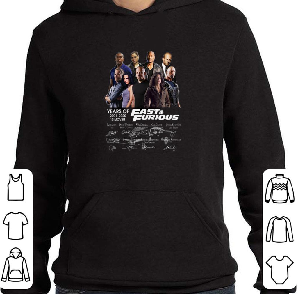 Original Fast & Furious years of 2001 2020 10 movies signatures shirt