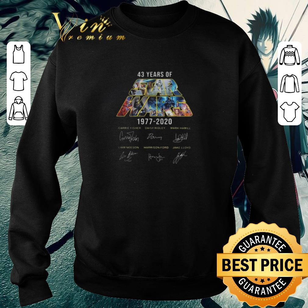 Nice 43 Years Of Star Wars 1977-2020 Signatures Carrie Fisher shirt