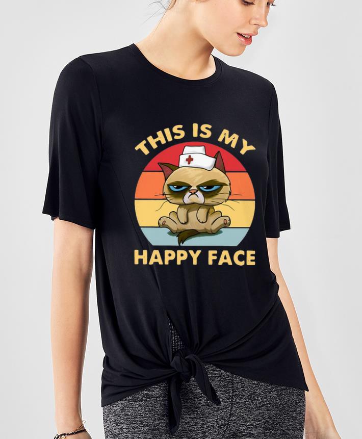 Official Vintage Cat Nurse Grumpy This Is My Happy Face shirt