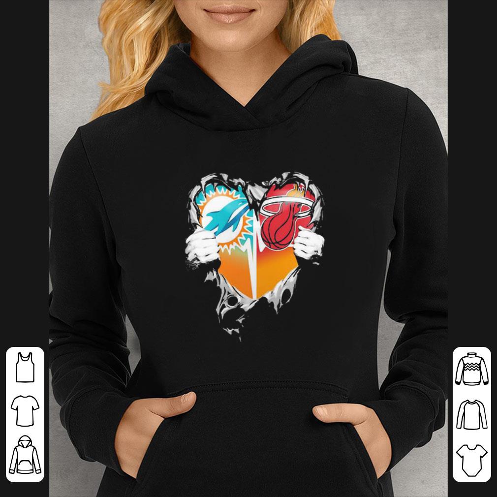 Nice Inside Me Miami Dolphins And Miami Heat Logo shirt