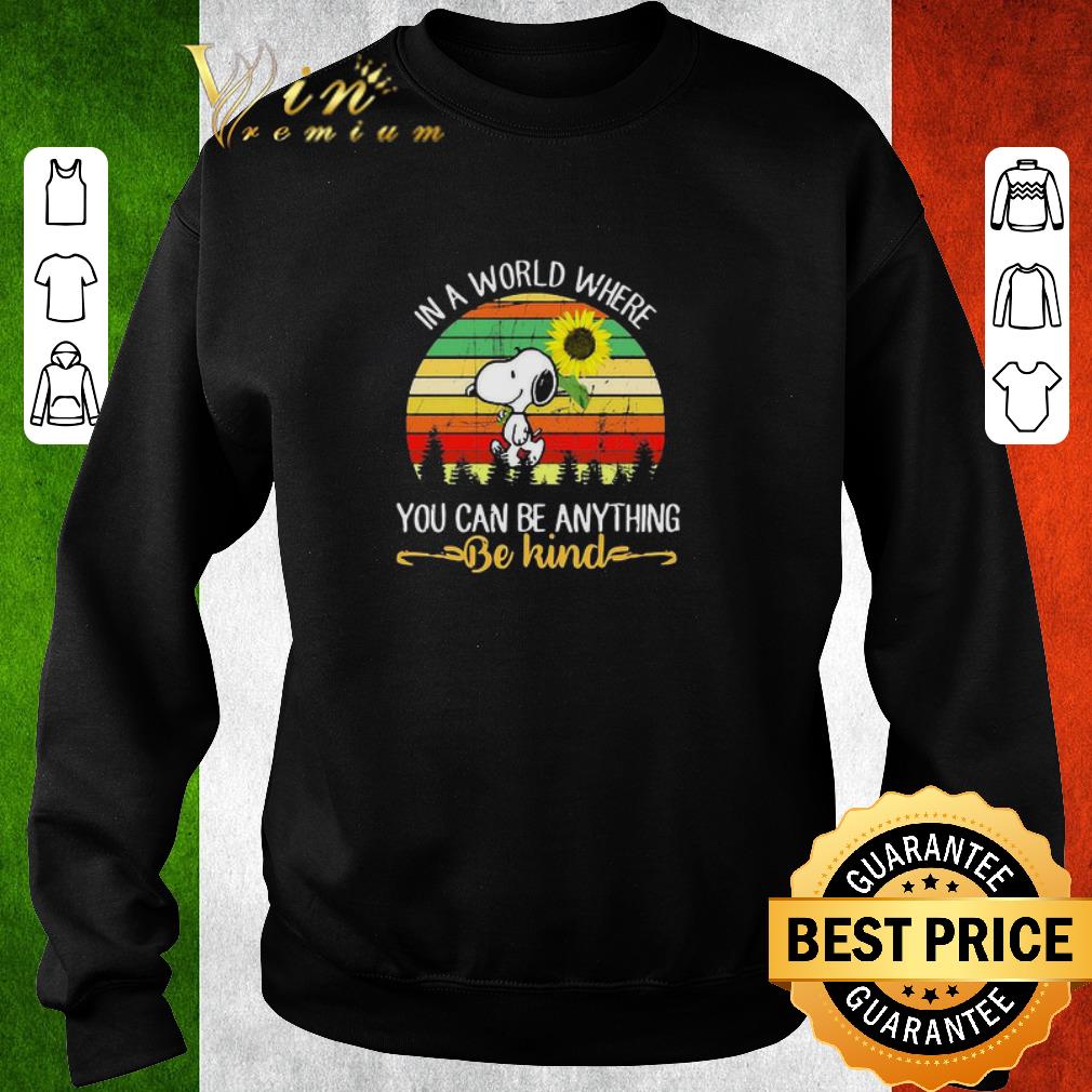 Official Snoopy in a world where you can be anything be kind vintage shirt