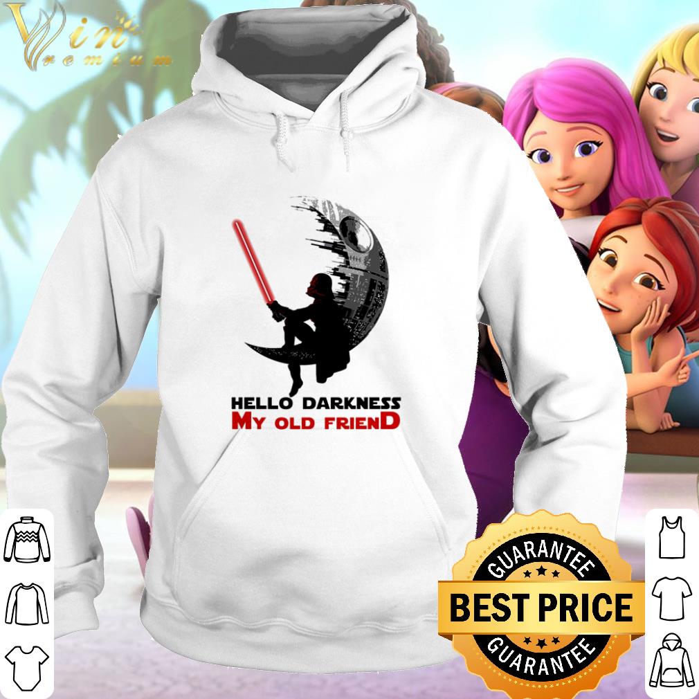 Official Darth Vader Sitting Death Star Hello Darkness My Old Friend shirt