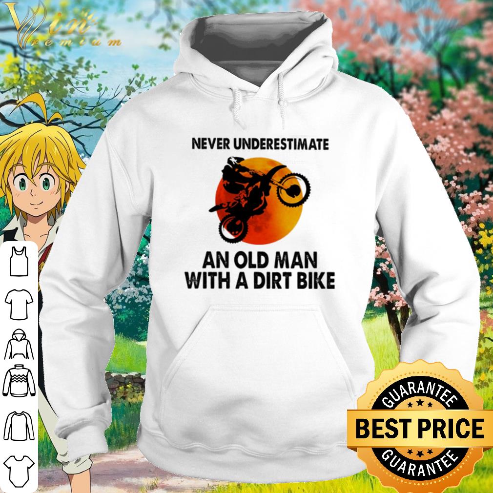 Official Never underestimate an old man with a dirt bike blood moon shirt