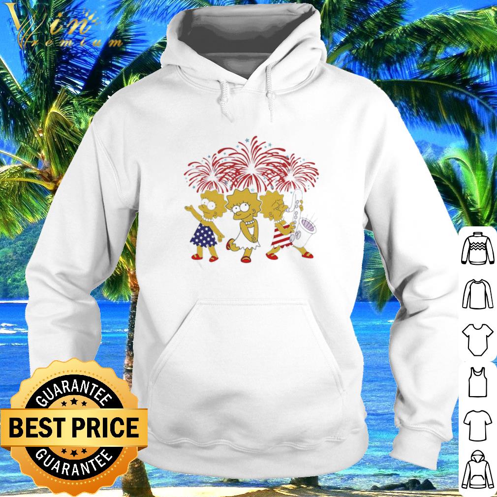 Nice Firework Lisa Simpson American Flag Independence Day shirt