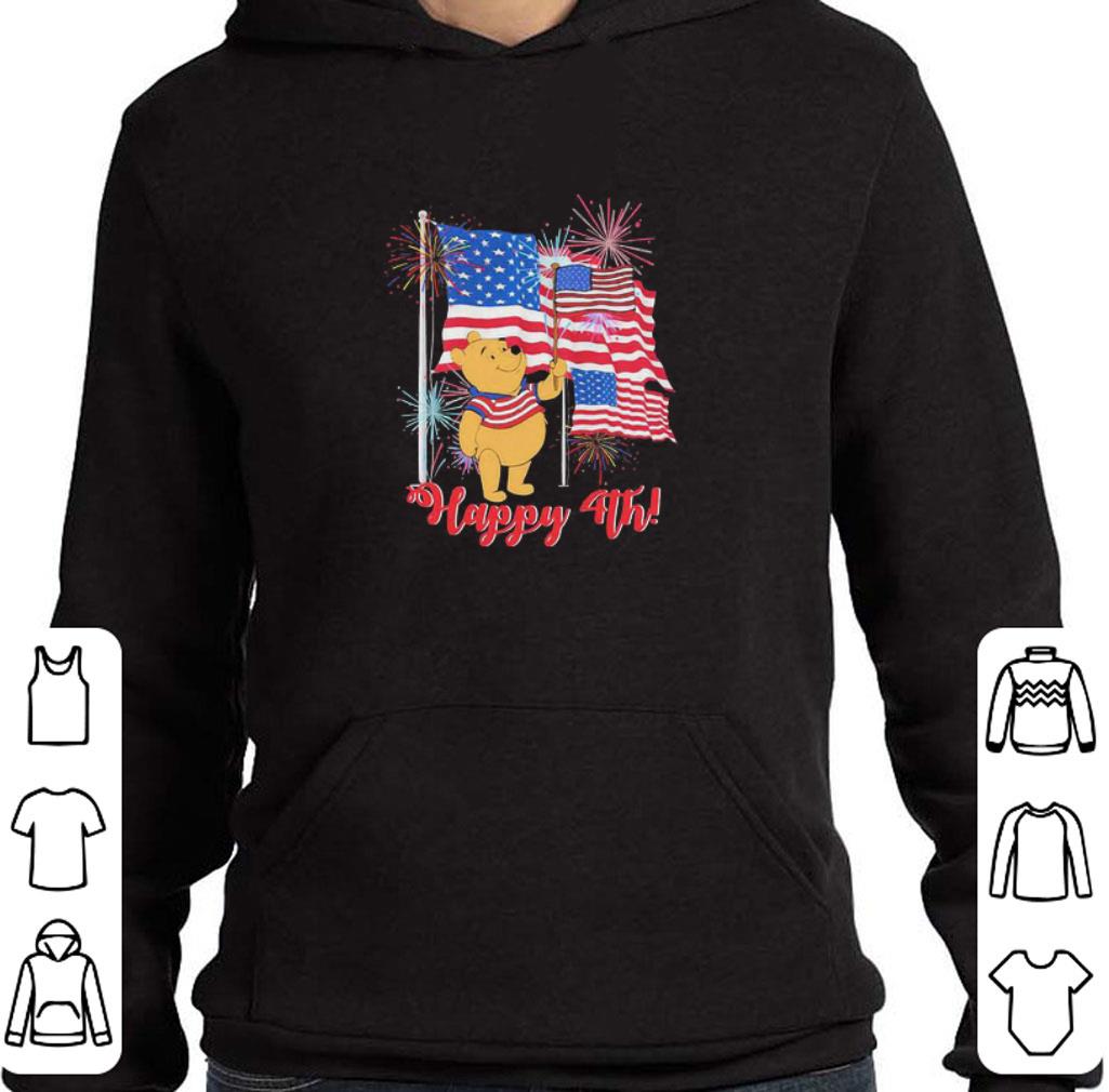 Nice Firework Pooh Happy 4th Of July Independence Day American Flag shirt
