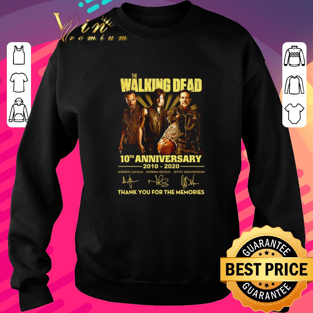 Top The Walking Dead 10th Anniversary 2010-2020 Signatures Main Characters shirt