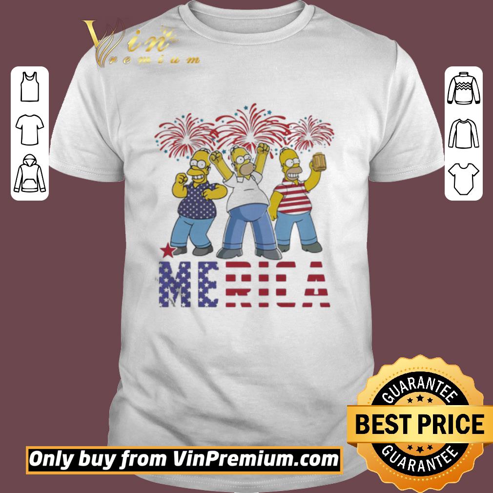 Top The simpsons merica firework american flag independence day shirt