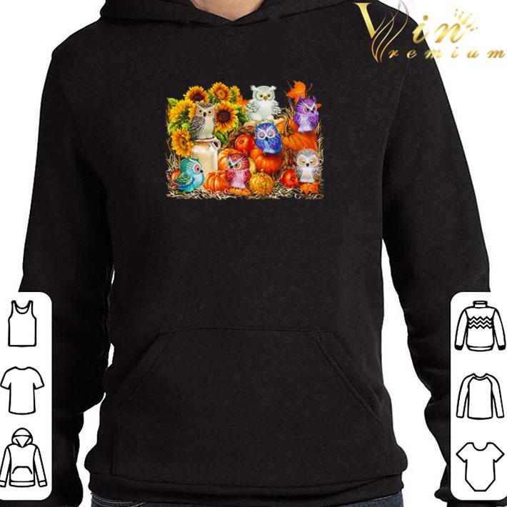 Owls Pumpkin Sunflower Halloween shirt