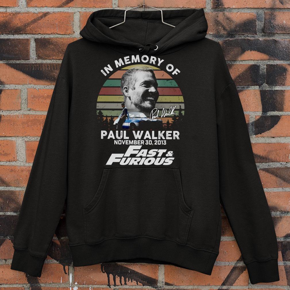 Best Vintage In Memory Of Paul Walker November 30 2013 Fast & Furious Signed shirt