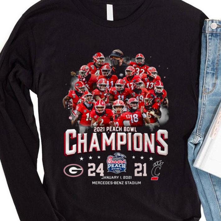 Original 2021 Peach Bowl Champions Georgia Bulldogs 24-21 Cincinnati Bearcats shirt