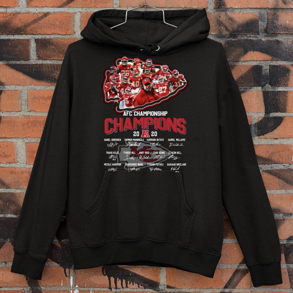 Kansas City Chiefs Champions Signatures AFC Championship 2020 shirt