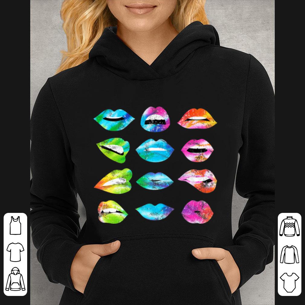 Official Tie Dye Lip Mood Mouths Bite Tongue Out shirt