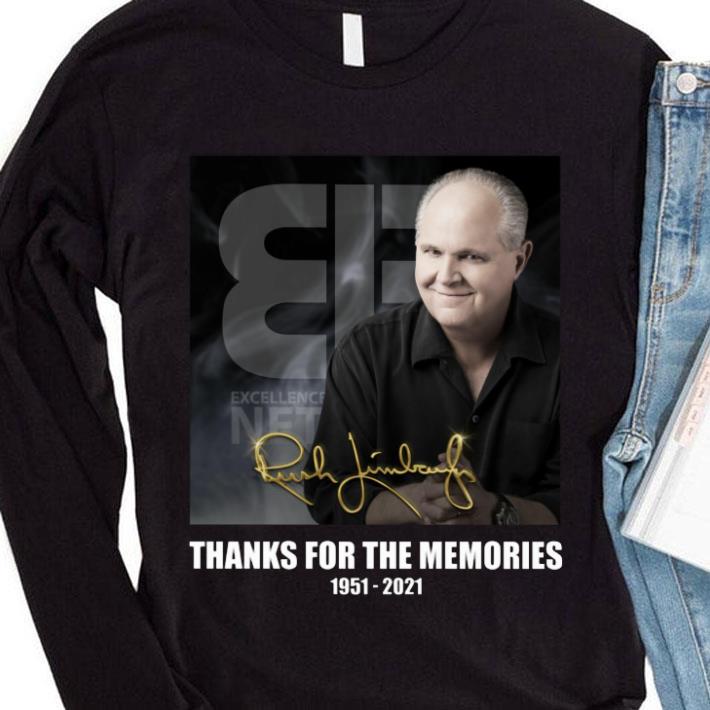 RIP Rush Limbaugh 1951-2021 signature thanks for the memories shirt